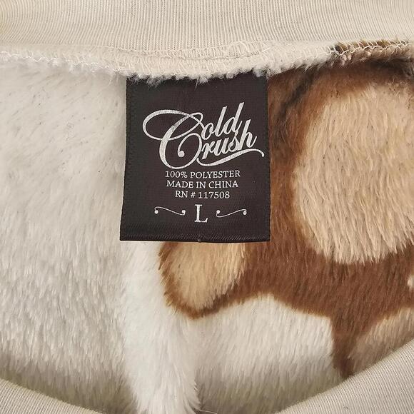 Women's Soft Pull Over Sweatshirt with Teddy Bear Print Large Cold Crush - Picture 5 of 6